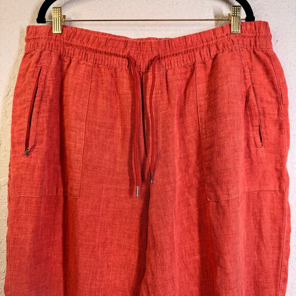 ATHLETA Jogger 16 Retreat Linen Elastic Waist w/Drawstring Coral TerraCotta - Picture 4 of 15